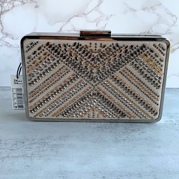 Parfois Evening Clutch Chain Art Deco New - Picture 4 of 9